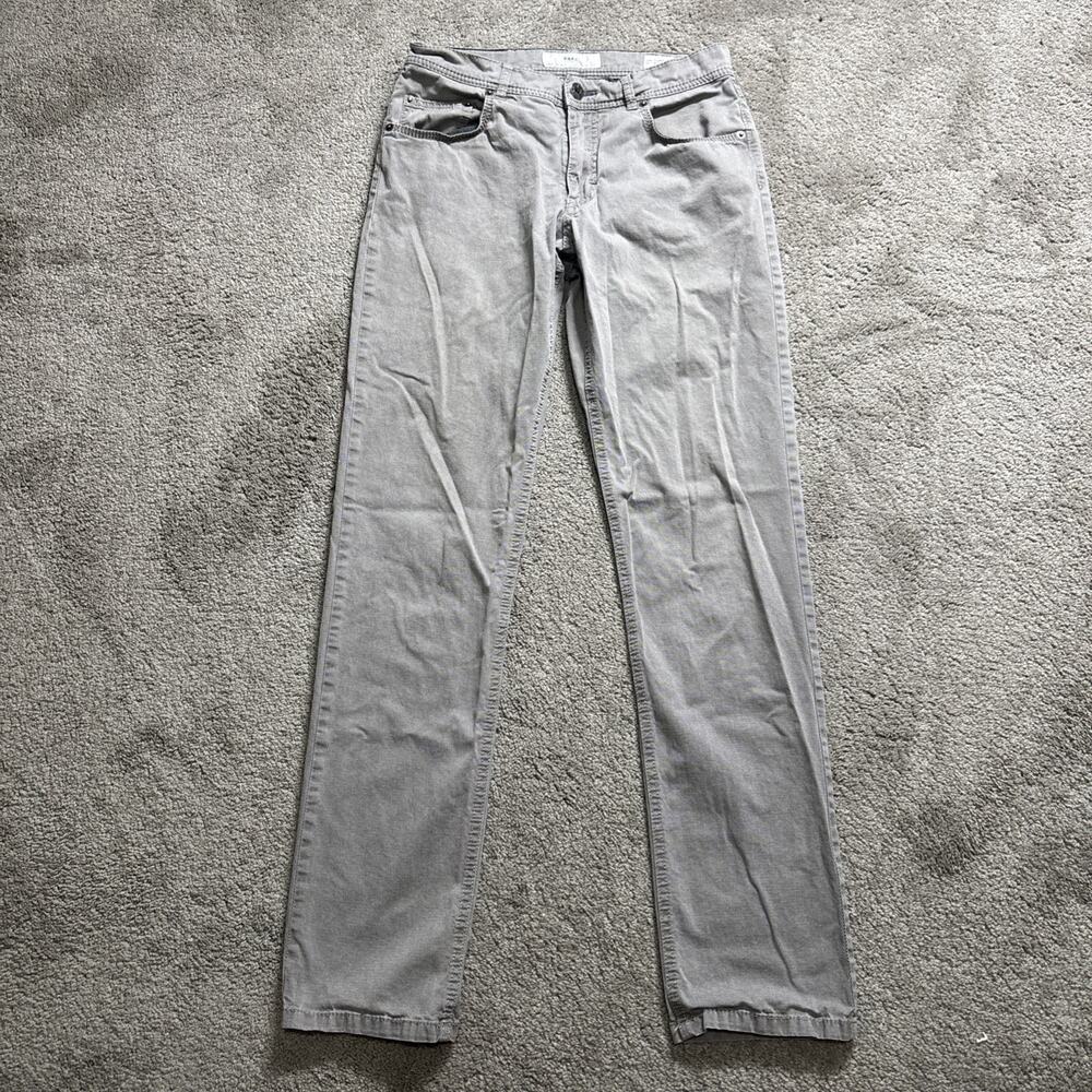 BRAX Cooper Fancy Pants Mens 30x32 Gray Denim Chino Regular Fit Casual 5 Pocket